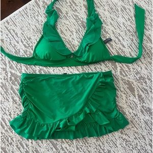 Kenneth Cole Green two piece with skirted bottom